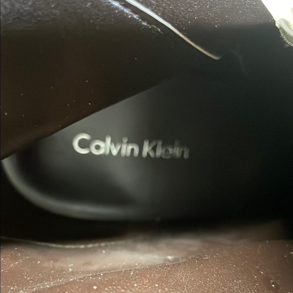 Calvin Klein Brown Heeled Boots‎ with Decorative Buckle - Picture 2 of 8